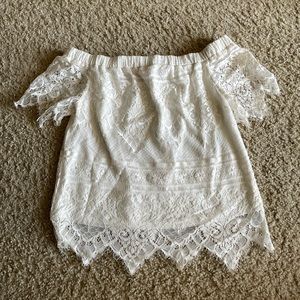 White off the shoulder top